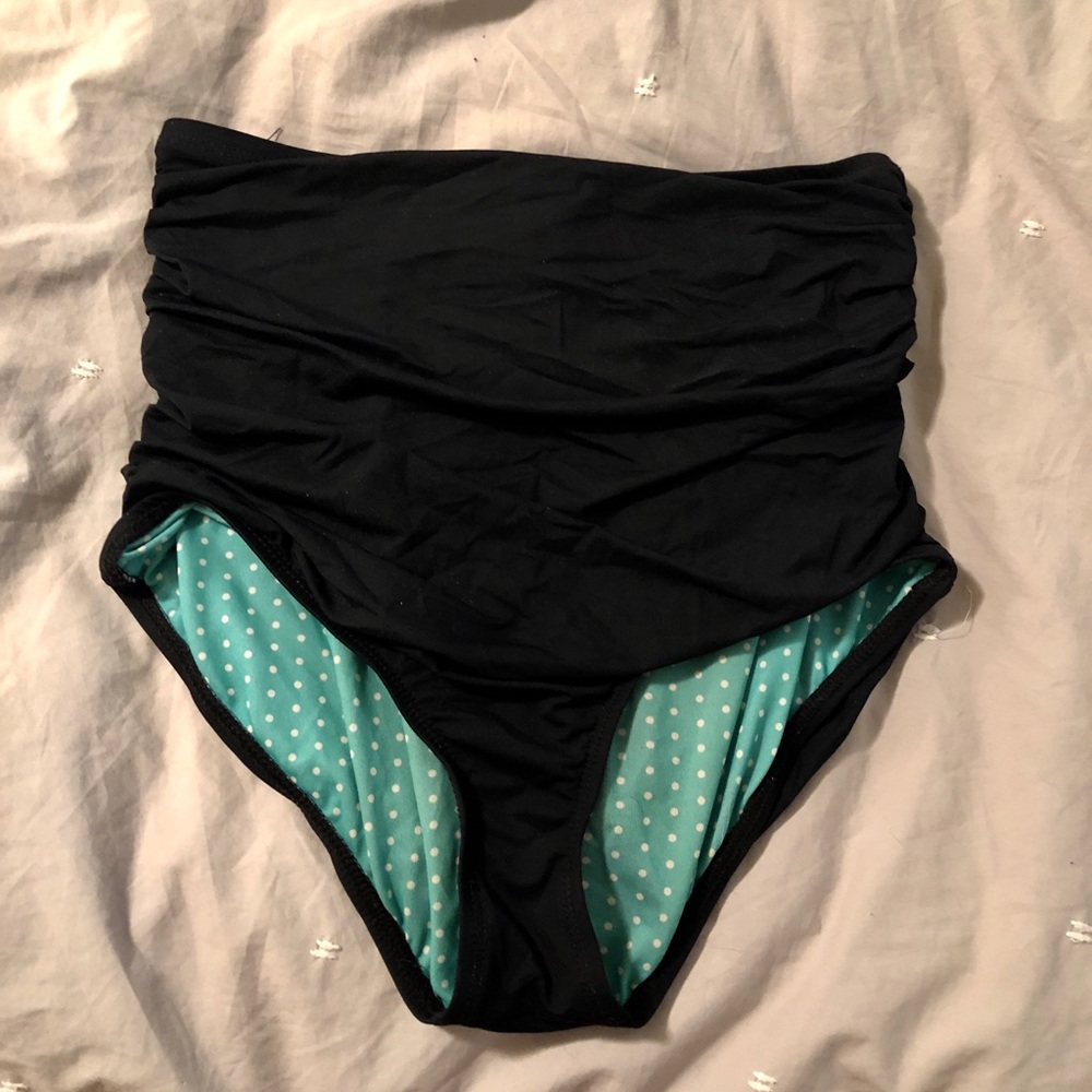 Guess high waisted black swim bottoms